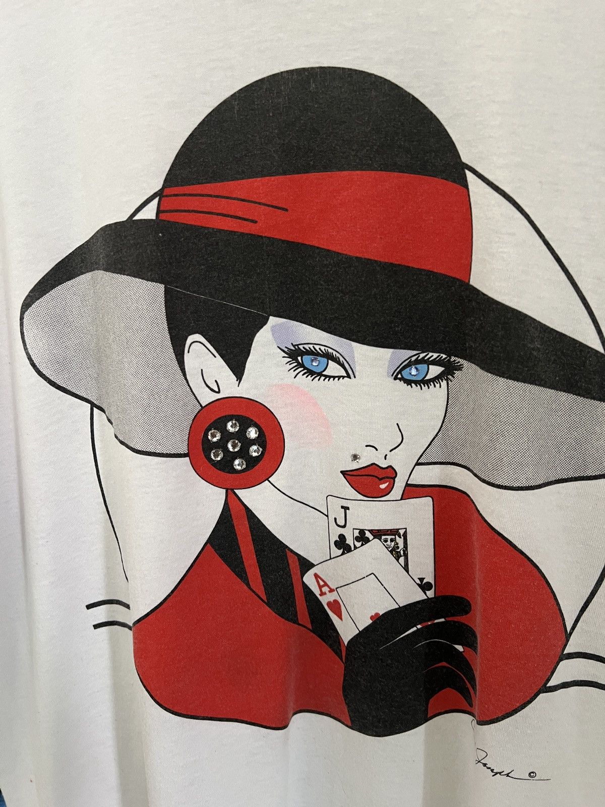 Arts & Science 80s Carol Joseph Casino Lady Single Stitch Art Attack Tee Size US L / EU 52-54 / 3 - 3 Thumbnail