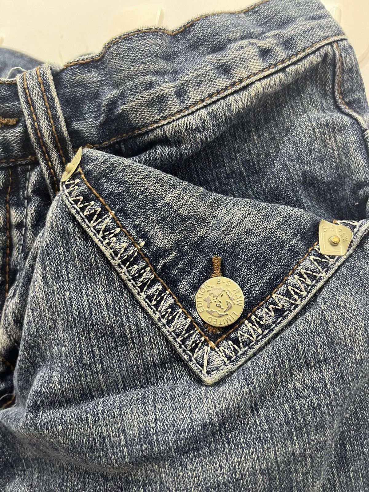 Japanese Brand Japanese Style Adjustable Short Jeans by B-S Raw Size US 33 - 2 Thumbnail