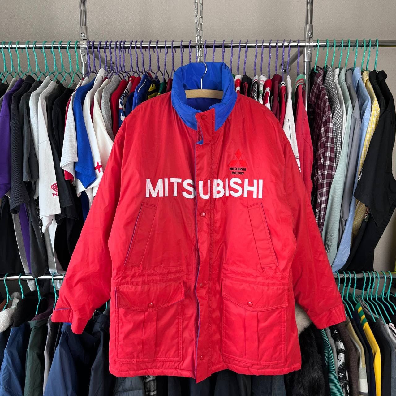 Japanese Brand × Vintage Vintage 90s Mitsubishi Motors Parka Coat Racing Jacket Size US L / EU 52-54 / 3 - 1 Thumbnail