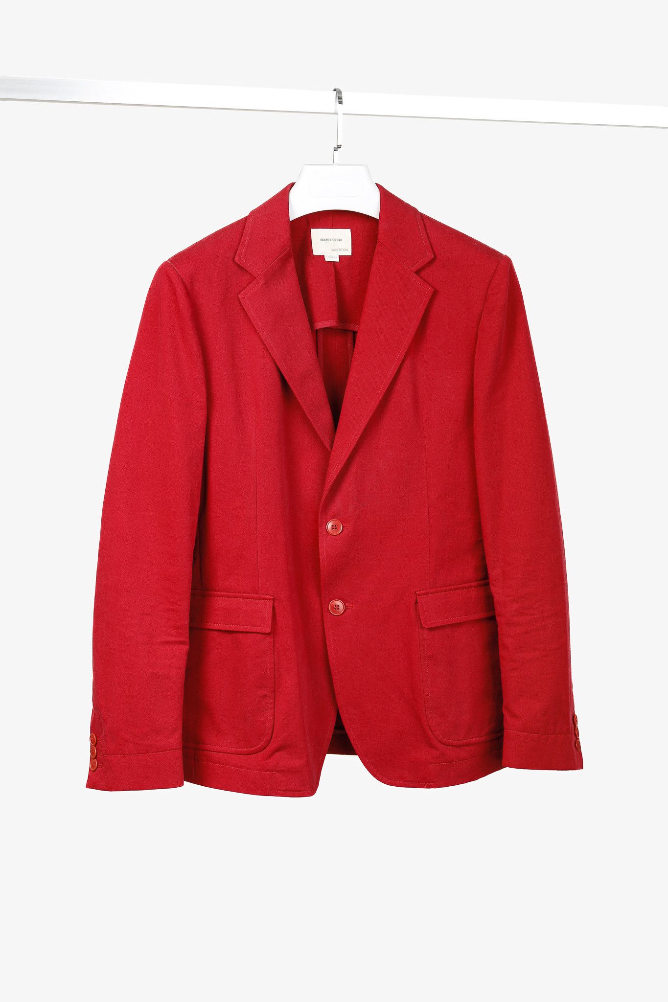 Band Of Outsiders Band of Outsiders Red Cotton-Twill Tailored Blazer Size 38R - 1 Thumbnail