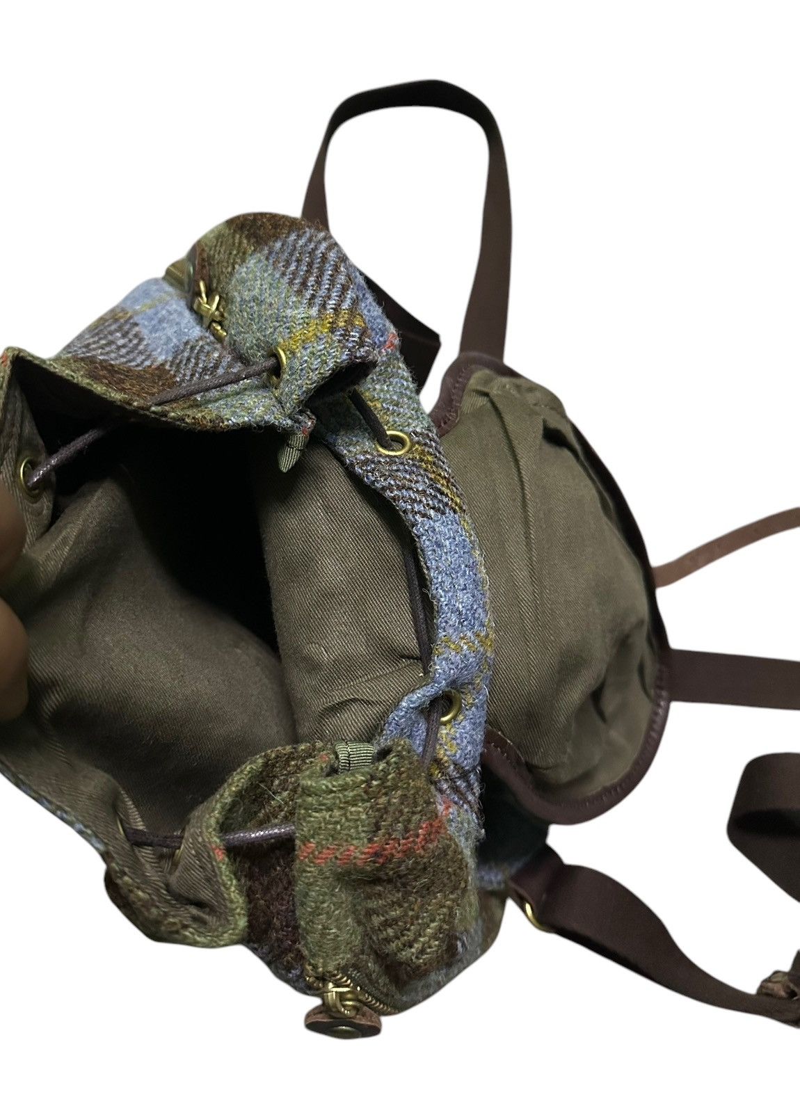 Harris Tweed Art-direct wool harris tweed tartan small backpacks Size ONE SIZE - 7 Thumbnail