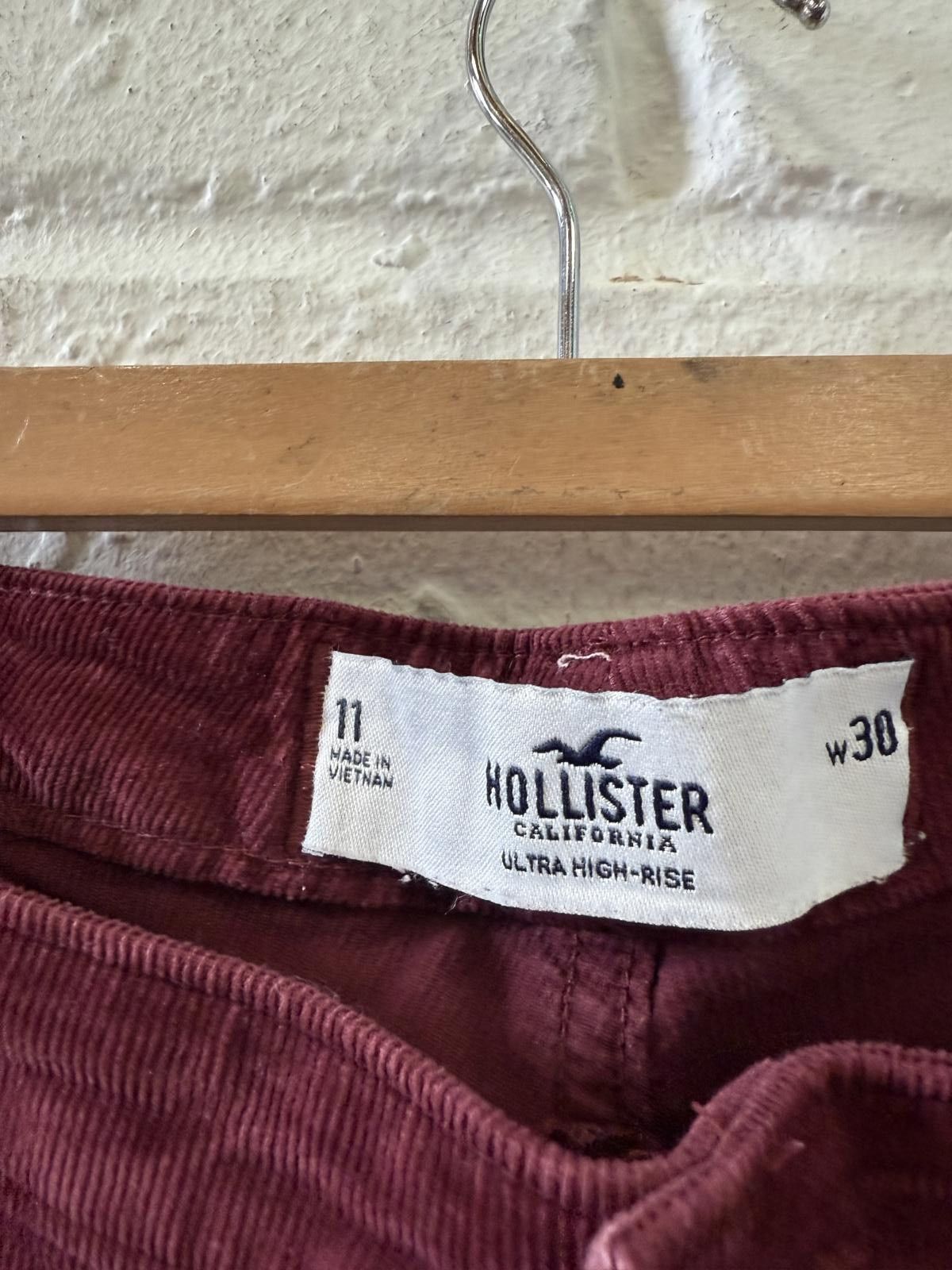 Hollister Hollister Ultra High-Rise Women's Corduroy Pants Burgundy W Size 30" / US 8 / IT 44 - 3 Thumbnail