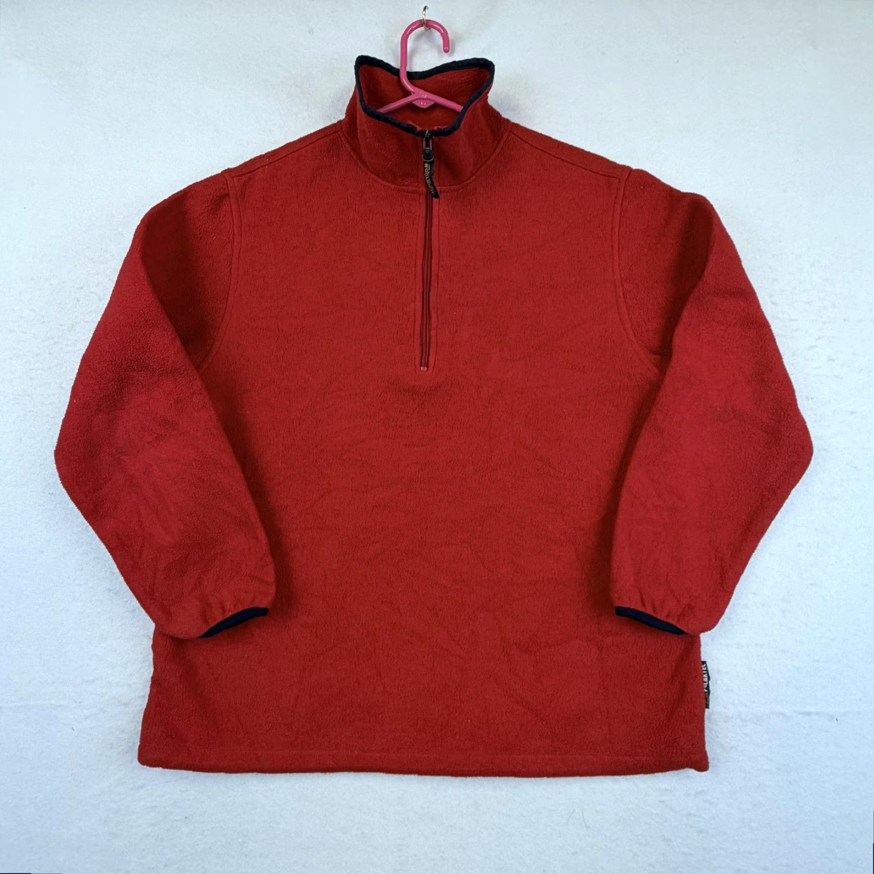 Vintage Woolrich Sweater Pullover Mens Medium Red Fleece 1/4 Zip Mock Neck Outdoor Hiking Size US L / EU 52-54 / 3 - 2 Thumbnail