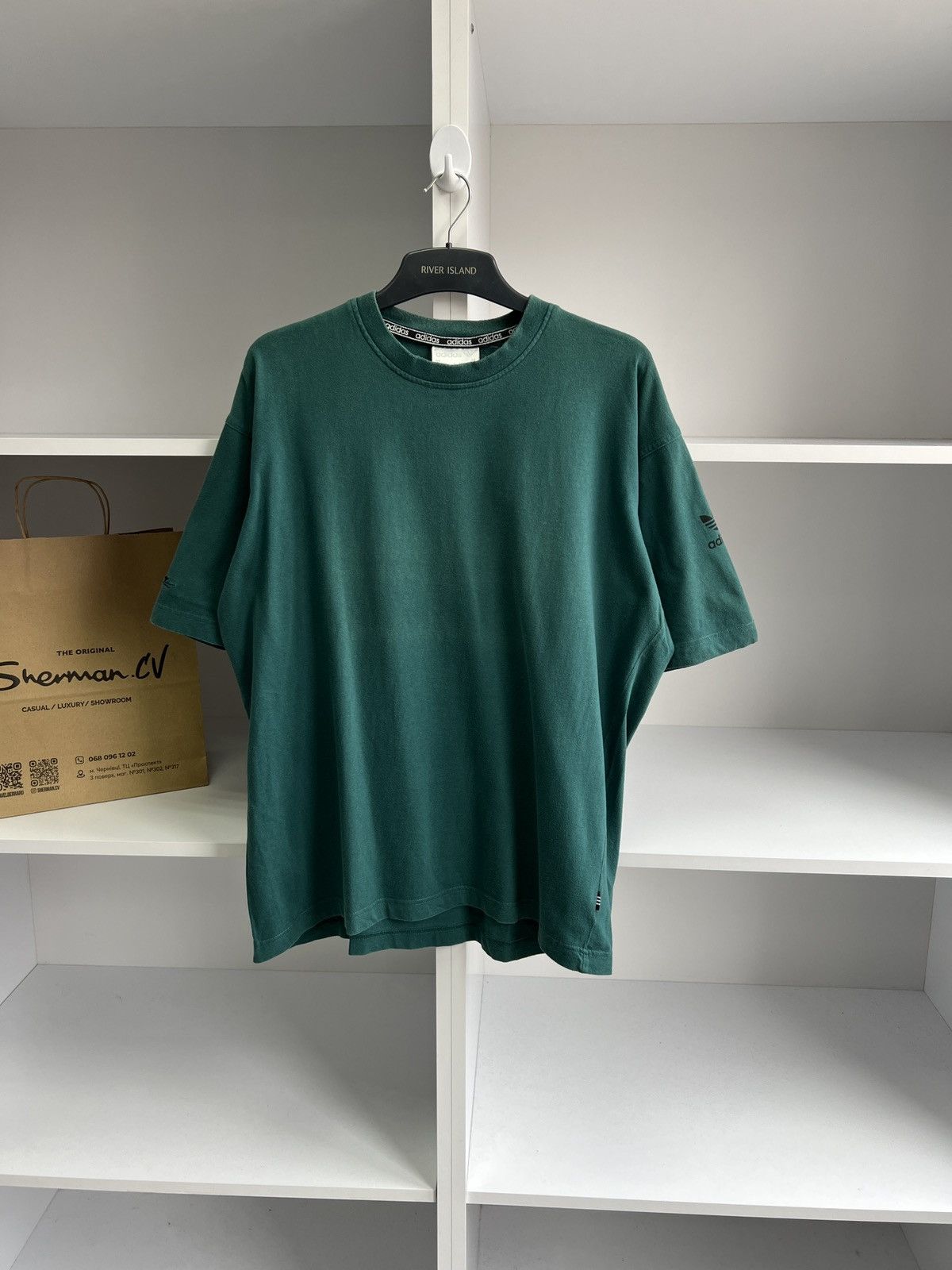 Adidas × Vintage Vintage Adidas Green 90s style T-Shirt Size US L / EU 52-54 / 3 - 3 Thumbnail