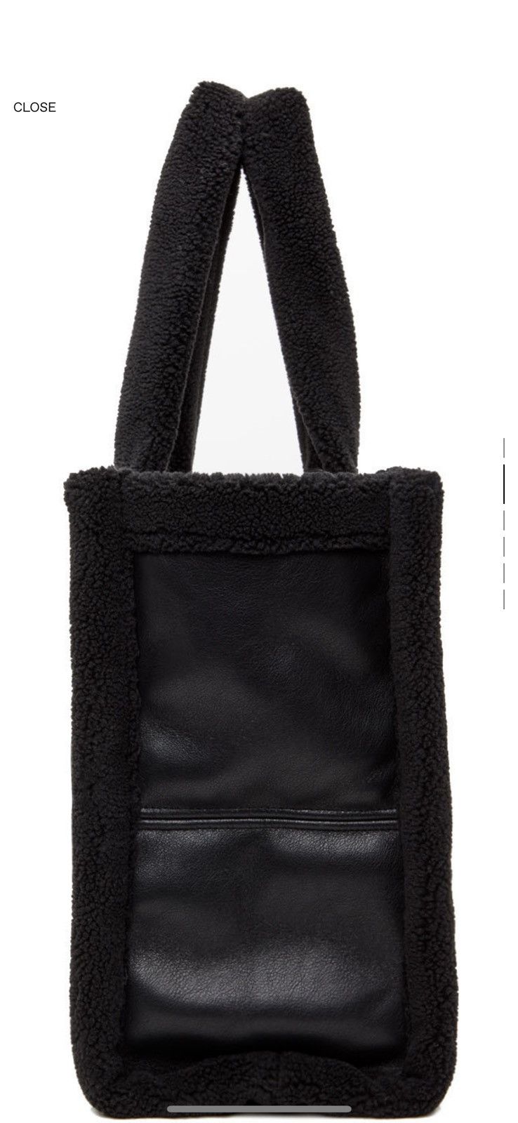 STAND STUDIO STAND STUDIO Black Faux-Shearling Large Lola Tote Size ONE SIZE - 7 Thumbnail