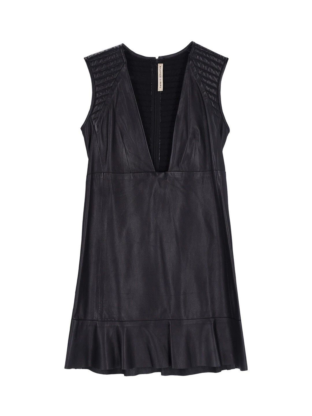 Balenciaga Balenciaga Paris Rare Women’s Leather Midi Dress Black Size S / US 4 / IT 40 - 4 Thumbnail