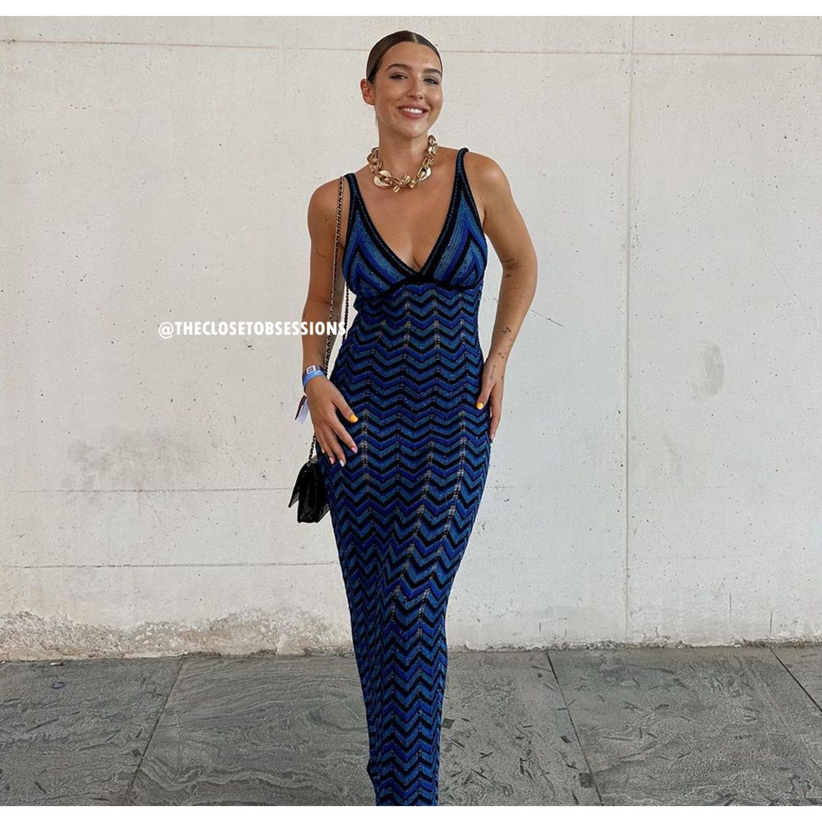 Mango RARE! MANGO BLOGGER FAVE! Fitted Metallic Maxi Dress NWT Size XL / US 12-14 / IT 48-50 - 6 Thumbnail