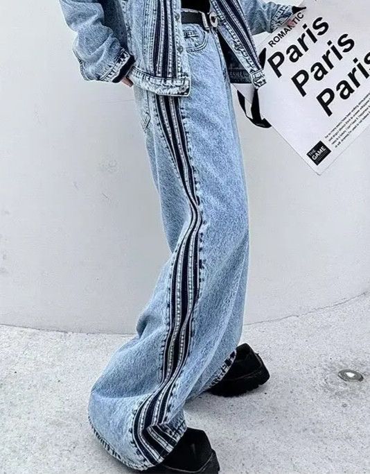 Japanese Brand × Jean Vintage Denim Style Stripe Jeans Size US 27 - 2 Thumbnail
