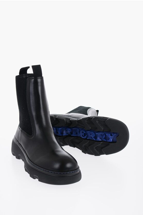 Burberry Leather Chelsea Boots with Chunky Sole Size US 8 / EU 41 - 1 Thumbnail
