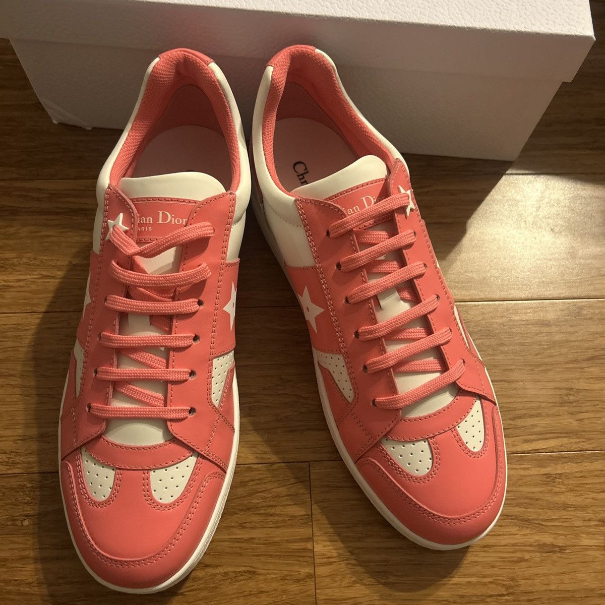 Dior Dior DIORIVIERA DIOR STAR SNEAKER White and Candy Pink Size US 9 / IT 39 - 4 Thumbnail