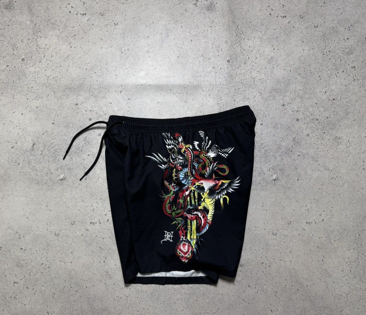 Ed Hardy Ed Hardy Big Logo Nylon Shorts Black Size L Size US 34 / EU 50 - 1 Thumbnail