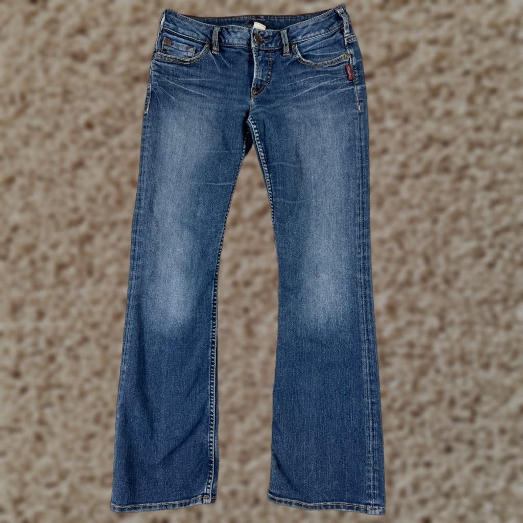 Silver Jeans Co. Silver Jeans Pants Womens 28x29 Blue Denim Toni Low Boot Cut Cotton Blend 28 Size 28" / US 6 / IT 42 - 1 Thumbnail