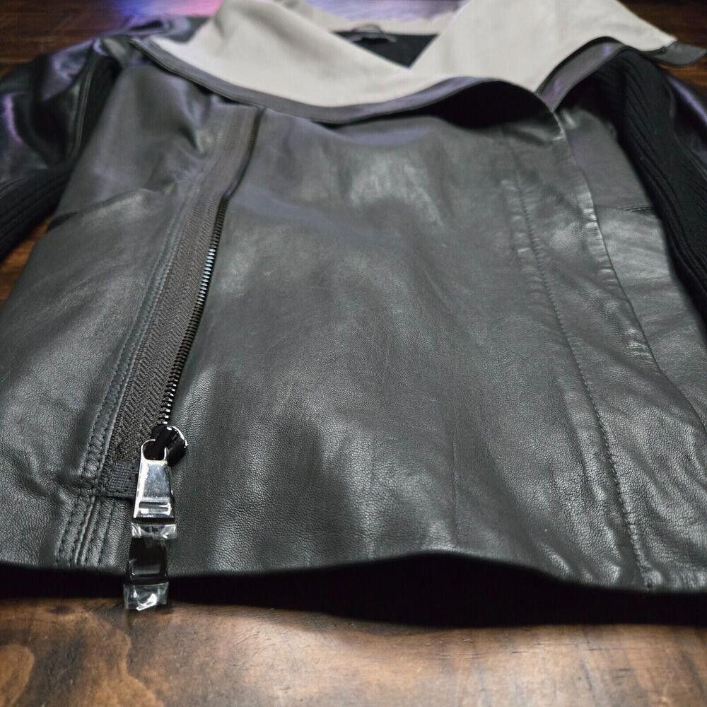 Vince Vince Lambskin Leather Jacket Colorblock Women's SZ L C2 Size L / US 10 / IT 46 - 8 Thumbnail