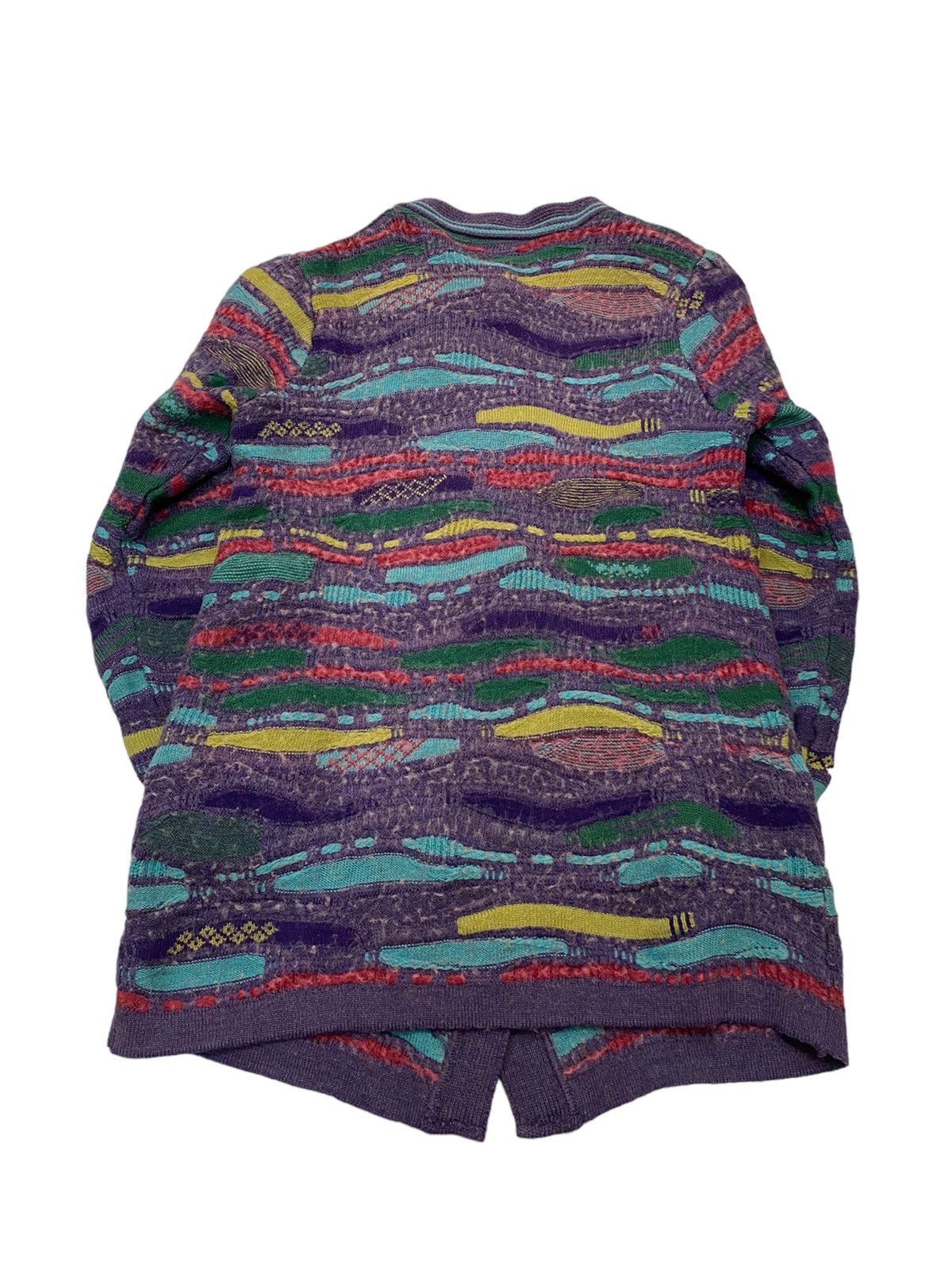 Vintage 90s Oskar Haug Irish Wool Coogi Style 3D Knit Cardigan Size US XS / EU 42 / 0 - 2 Thumbnail