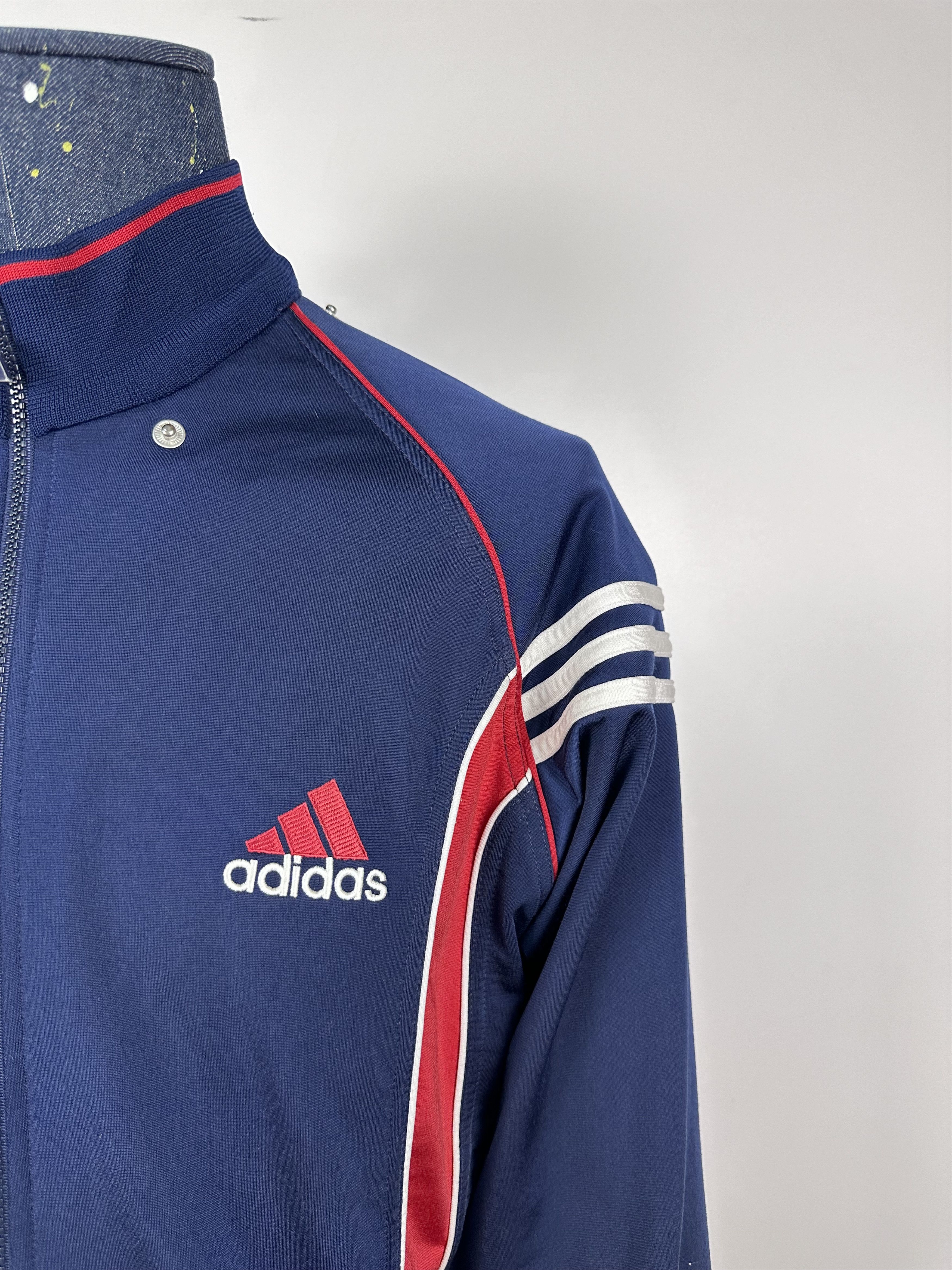 Adidas × Vintage Adidas Vintage 90s Blue Red Track Top Jacket Big Logo S Size US S / EU 44-46 / 1 - 5 Thumbnail