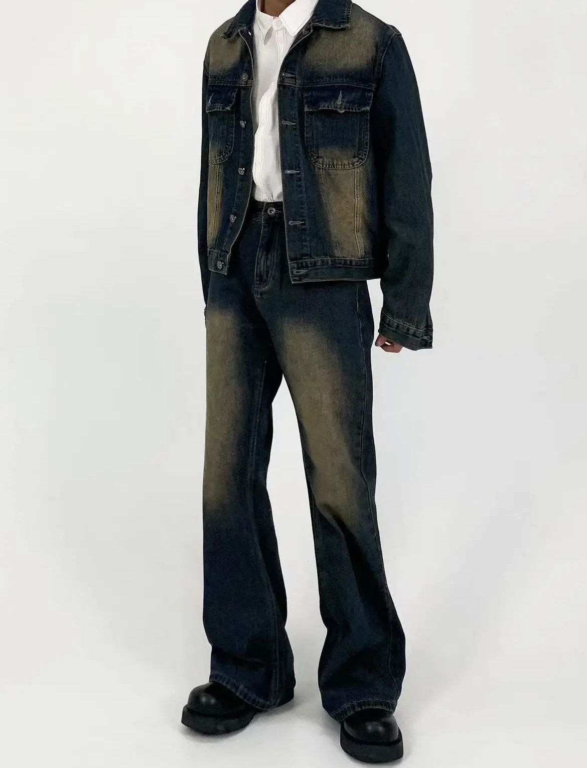 Japanese Brand × Jean Vintage washed distressed loose casual flared jeans Size US 32 / EU 48 - 2 Thumbnail