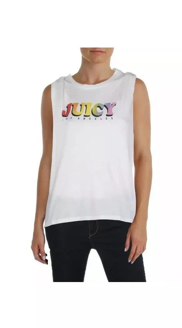Juicy Couture White Juicy Rainbow Gradient Tie Back Tank 0026 Size S / US 4 / IT 40 - 1 Thumbnail
