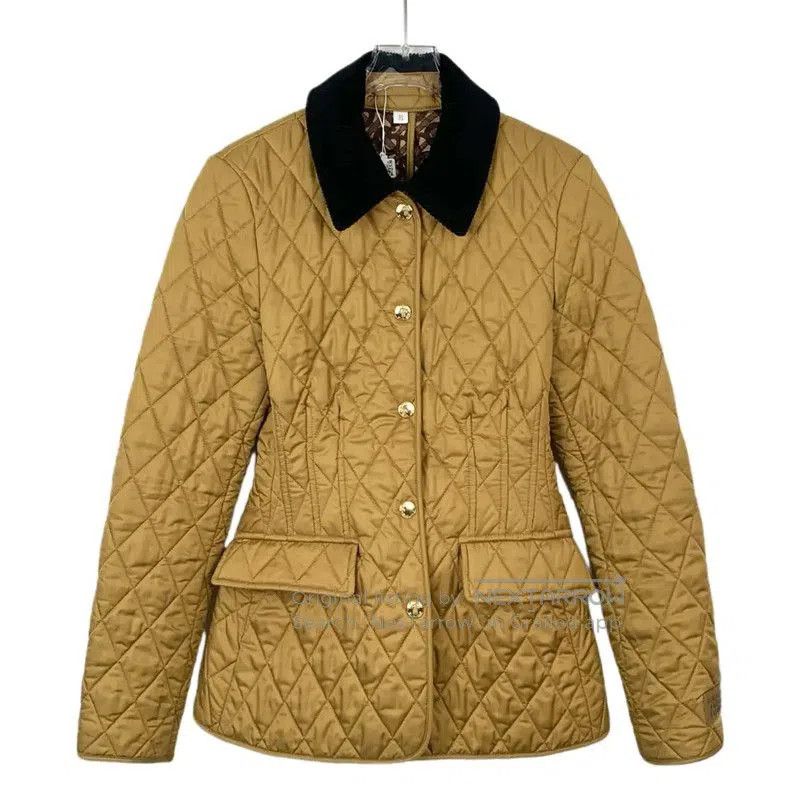 Burberry Burberry Brown Quilted Women's Cotton Jacket. Size S / US 4 / IT 40 - 1 Thumbnail