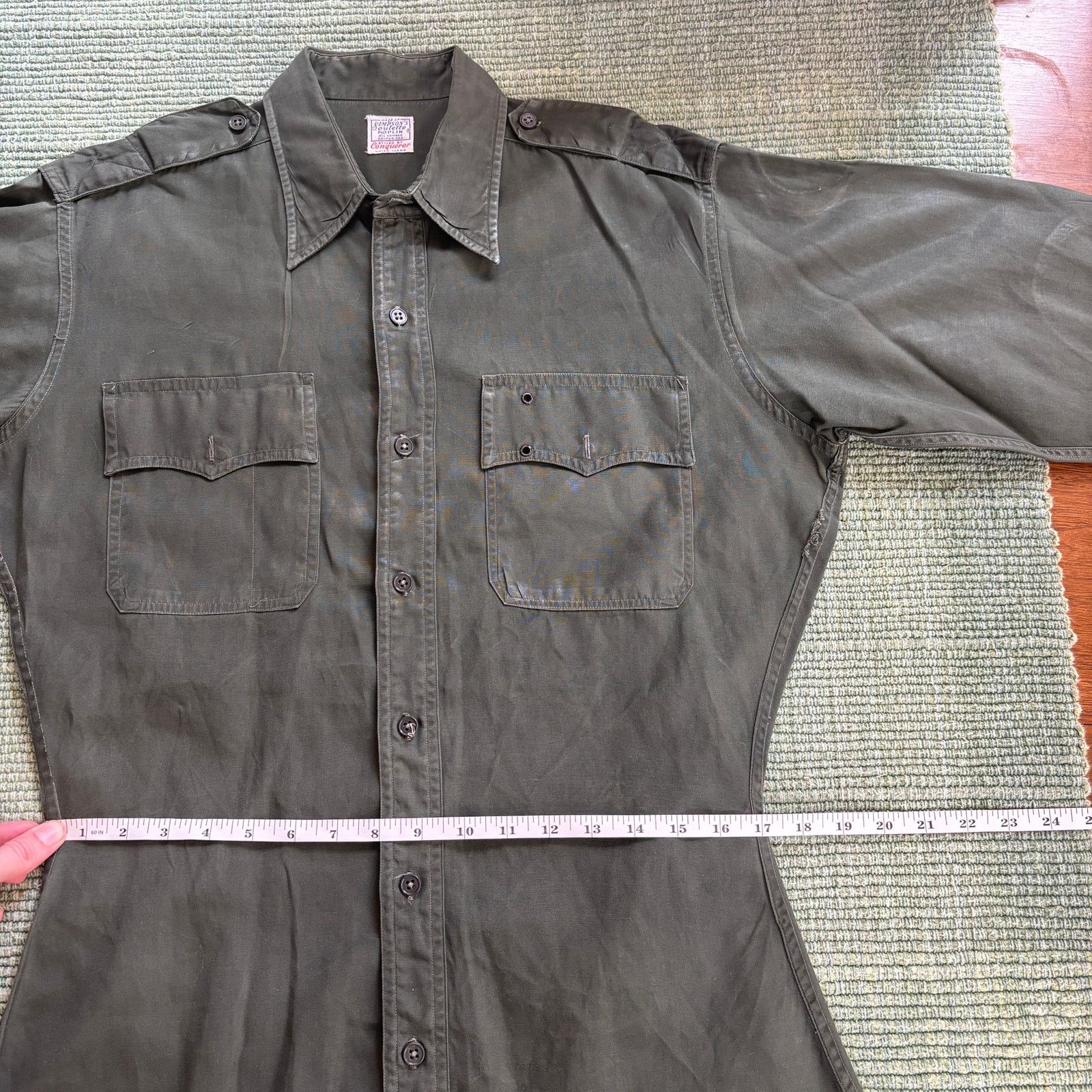 Vintage True Vintage 1950s Sanforized Waxed Cotton Poplin Shirt L Size US L / EU 52-54 / 3 - 10 Thumbnail
