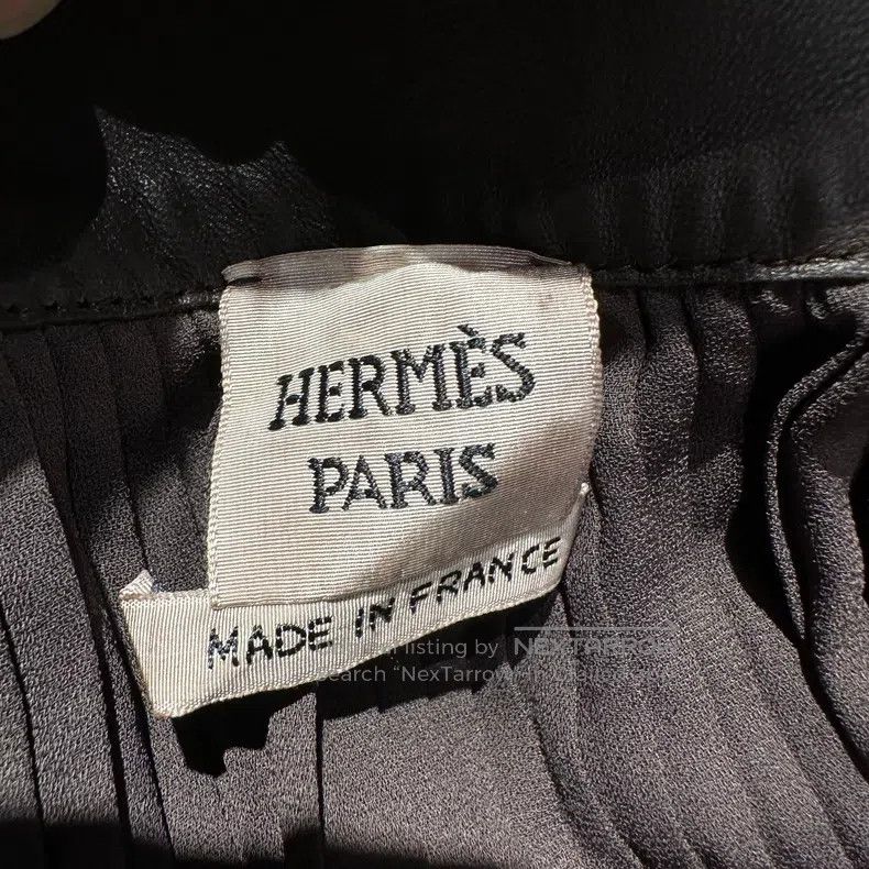 Hermes Hermes Leather and Pleated Skirt Size 24" / US 00 / IT 34 - 3 Thumbnail