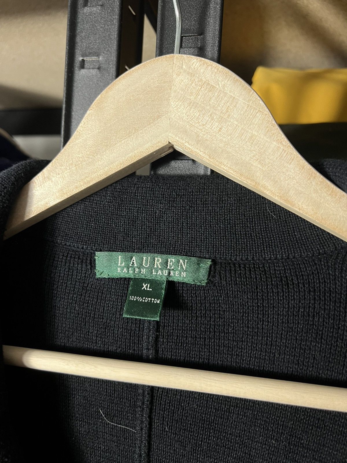 Polo Ralph Lauren 🖤 Ralph Lauren Women’s Knit Blazer Jacket XL Black Cotton Size XL / US 12-14 / IT 48-50 - 6 Thumbnail