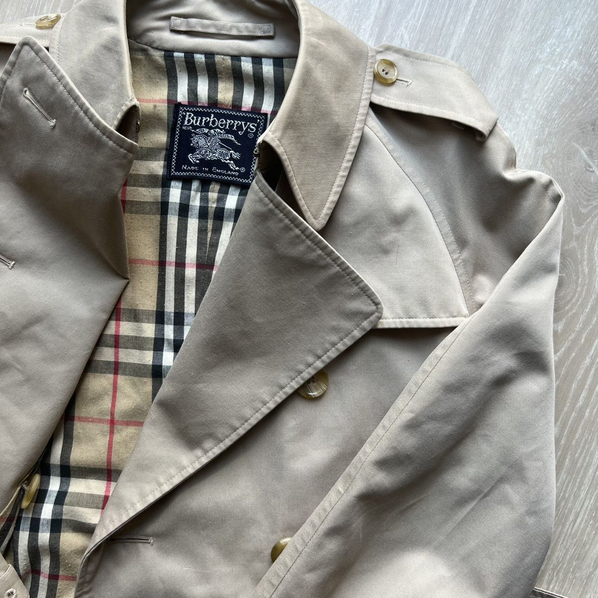 Burberry 80s 90s BurberryS Trench Coat Made in England Nova Check Size S / US 4 / IT 40 - 4 Thumbnail