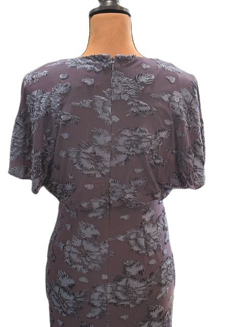 Adrianna Papell Floral Burnout Velvet Long Blouson Gown in Midnight Size XS / US 0-2 / IT 36-38 - 7 Thumbnail