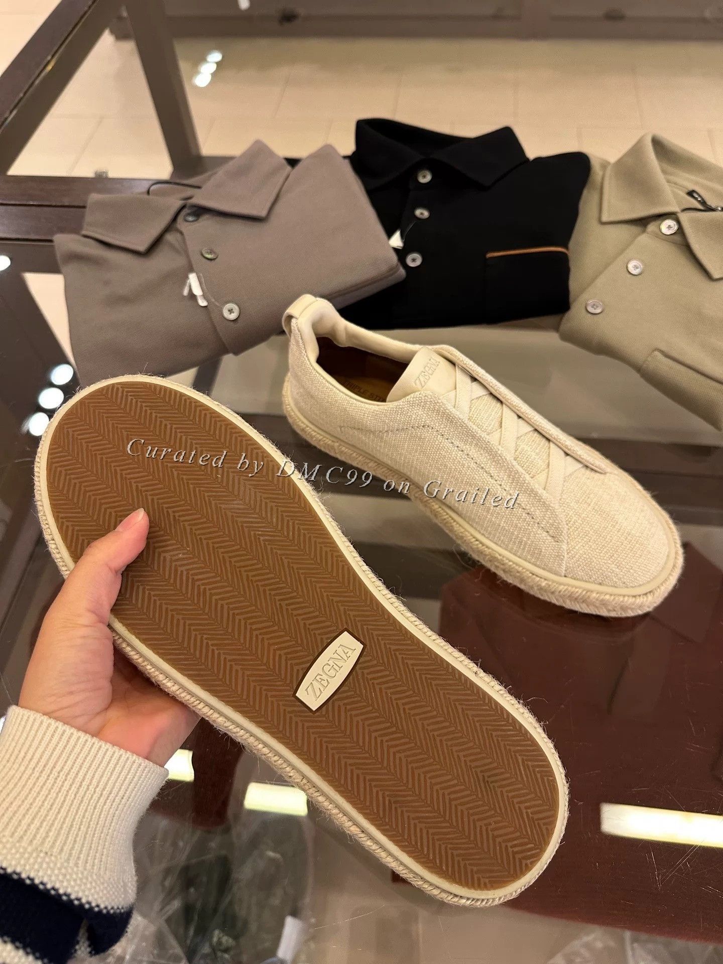 Ermenegildo Zegna Zegna Triple Stitch Beige Men's Sneakers Size US 8.5 / EU 41-42 - 9 Thumbnail