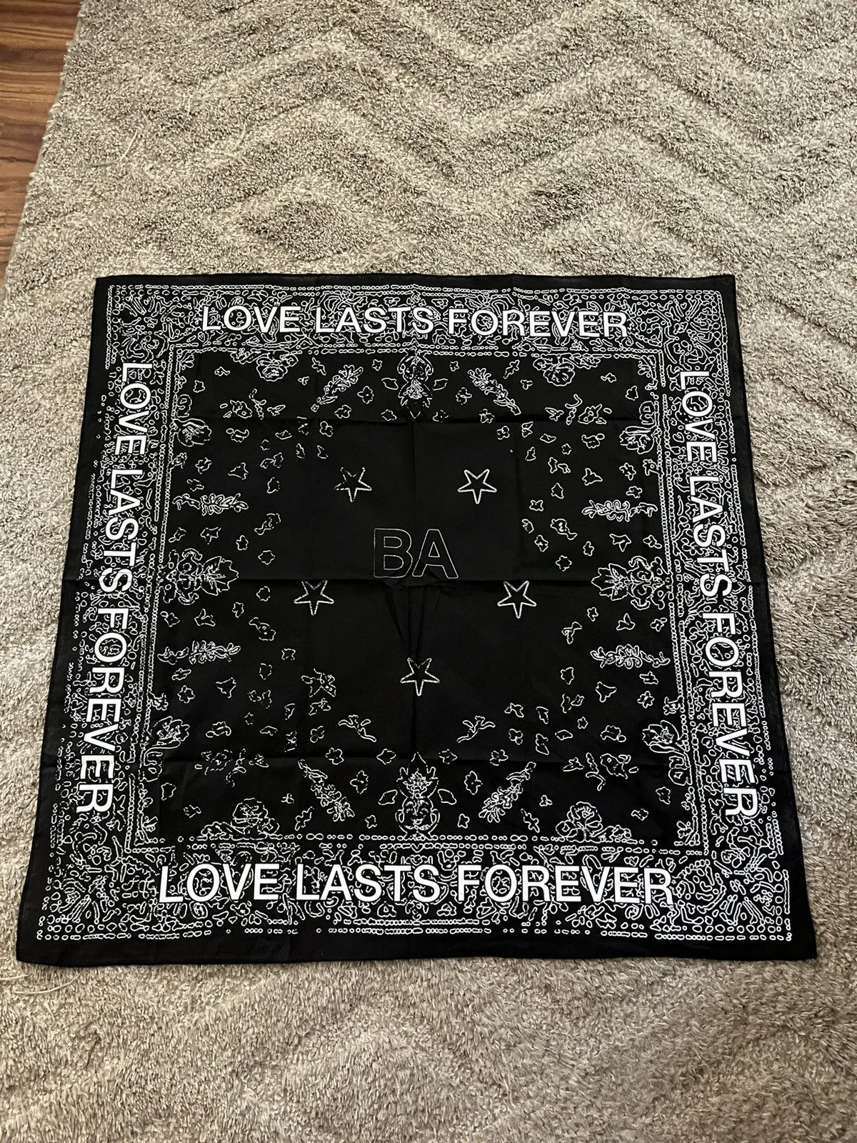 Designer × Destroy Lonely × Streetwear Black Black America Bandana ...