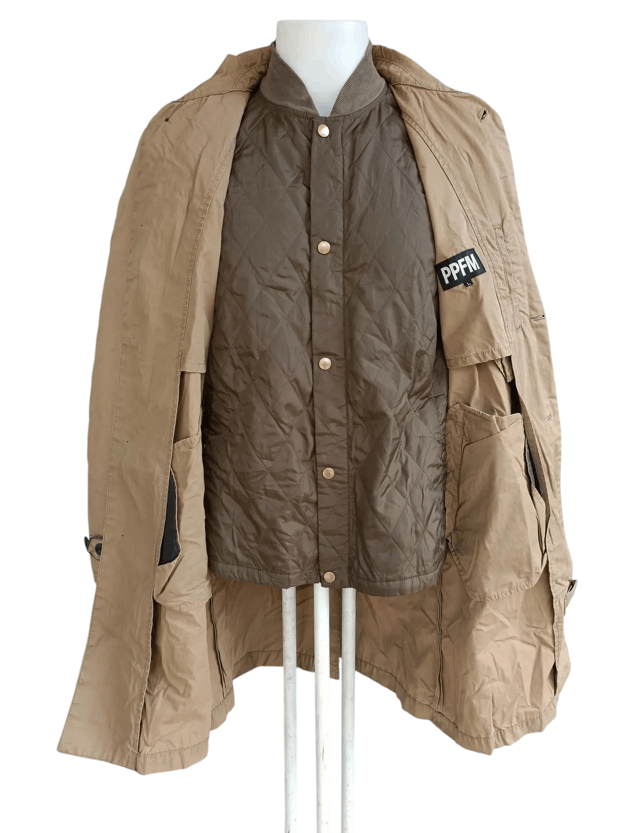 PPFM × Vintage × Vision Streetwear RARE 💥 PPFM Trench Coat Single Breasted Jacket FR015 Size US L / EU 52-54 / 3 - 6 Thumbnail