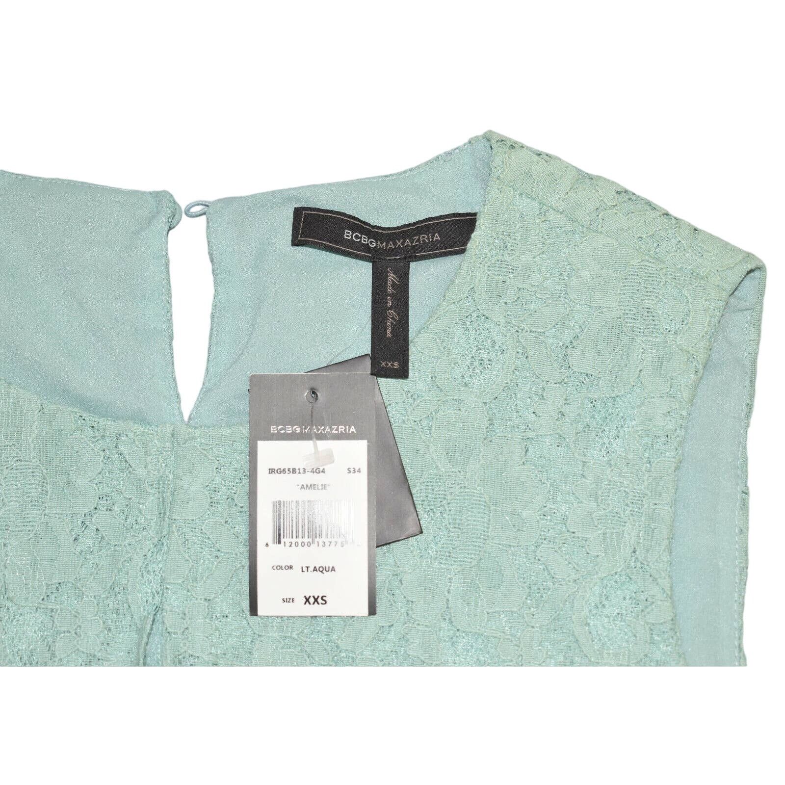 Bcbgmaxazria NWT BCBG MAXAZRIA Amelie Lt Aqua Layer Top Dress Sz XXS $230 Size XXS / US 00 / IT 34 - 7 Thumbnail
