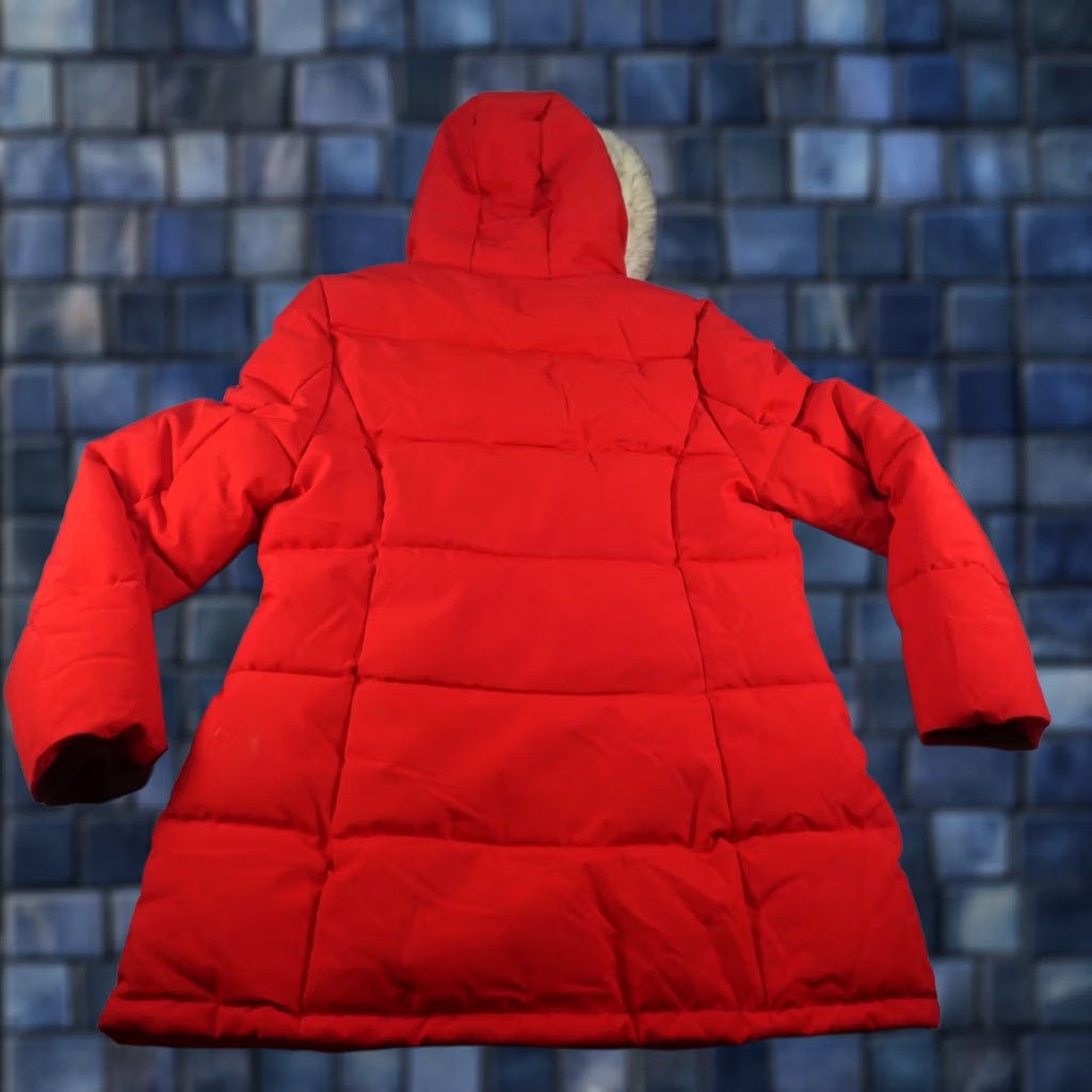 Vintage MOLEMSX Coat Womens XL Red Hooded Insulated Parka Faux Fur Trim Quilted Size XL / US 12-14 / IT 48-50 - 1 Thumbnail