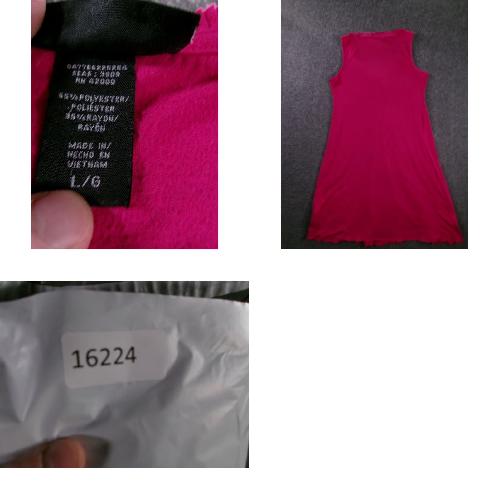 Vintage Attention Dress Womens L Fuchsia Pleated Front Scoop Neck Sleeveless Tank Rayon Dress Size L / US 10 / IT 46 - 8 Thumbnail