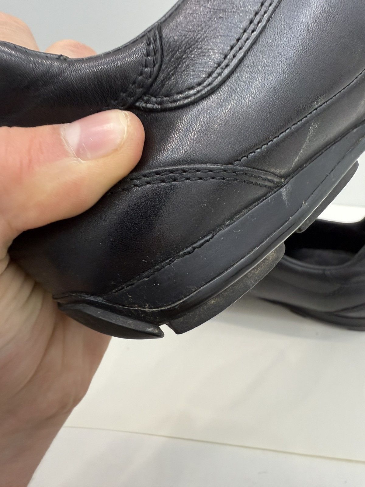 Prada Vintage Prada Red Label Black Leather Sneakers Size US 8 / IT 38 - 12 Thumbnail