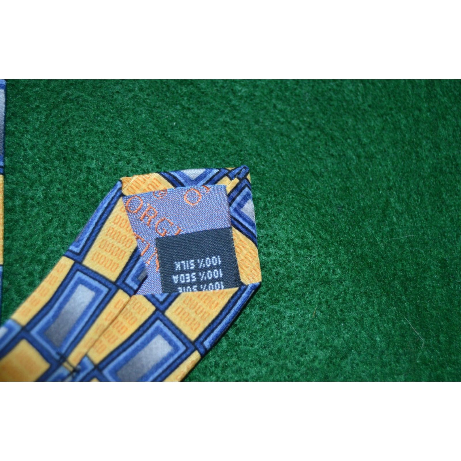 Vintage GIORGIO BRUTINI Men's Dress Tie BLUE AND GOLD Tie Size ONE SIZE - 5 Thumbnail