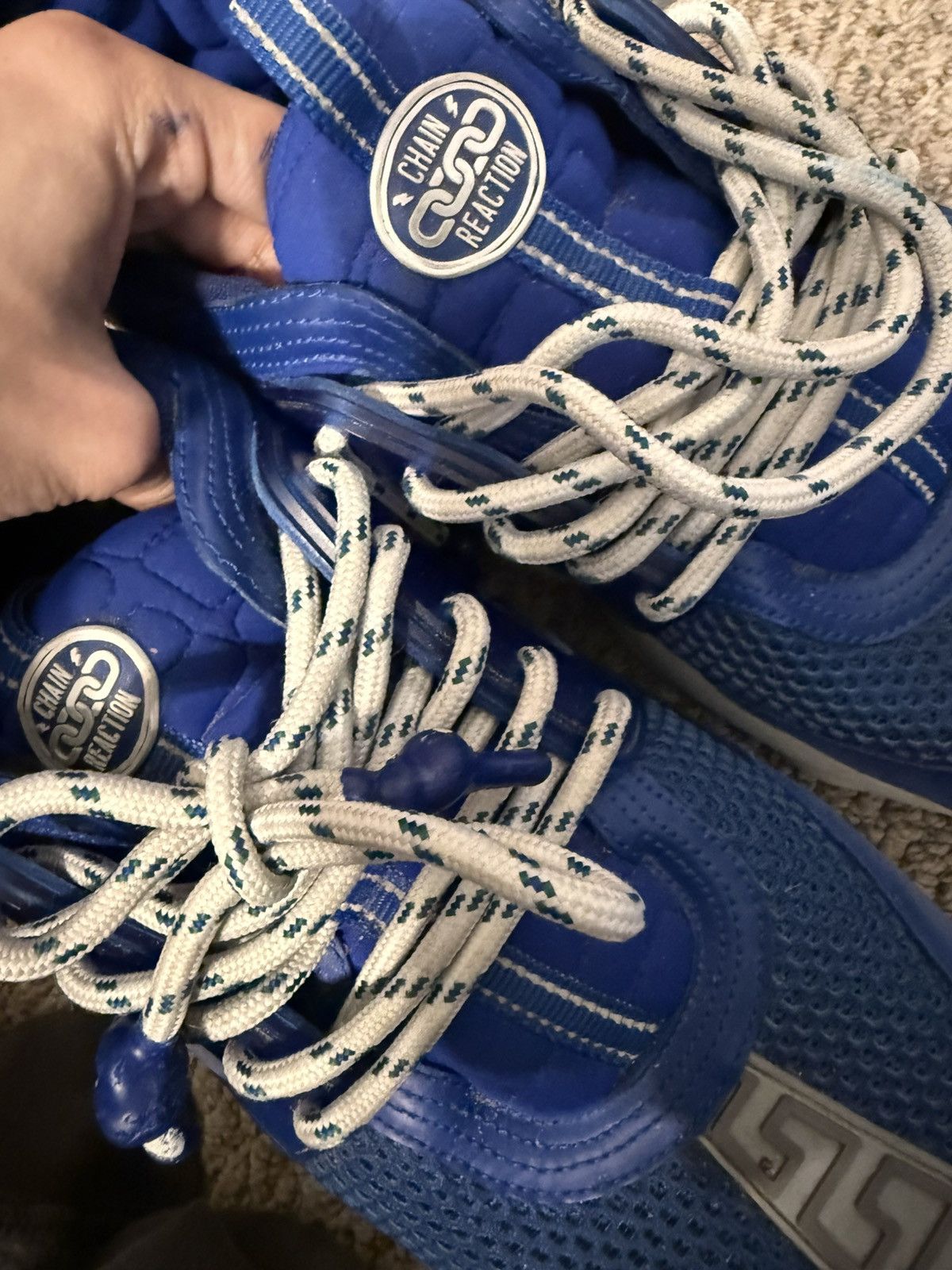Versace Versace Chain Reaction Mesh Rubber Suede Blue 46 Size US 12 / EU 45 - 21 Thumbnail
