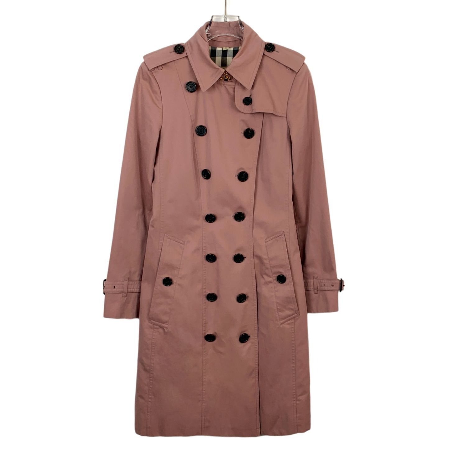 Burberry Burberry Dusty Pink Cotton Double-Breasted Trench Coat (Size Size XS / US 0-2 / IT 36-38 - 1 Thumbnail