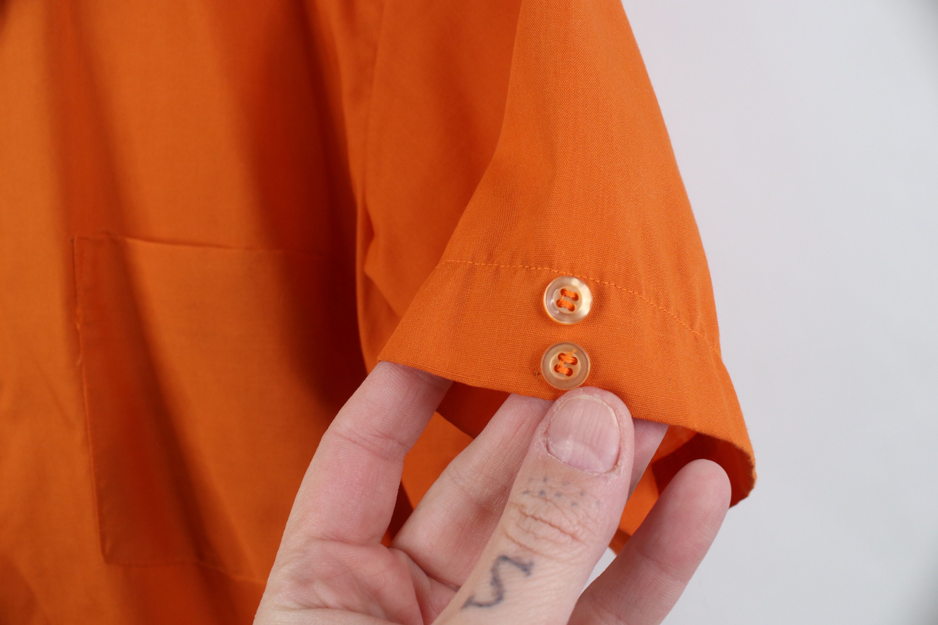Vintage Vintage 70s Streetwear Short Sleeve Button Shirt Orange Size US M / EU 48-50 / 2 - 4 Thumbnail