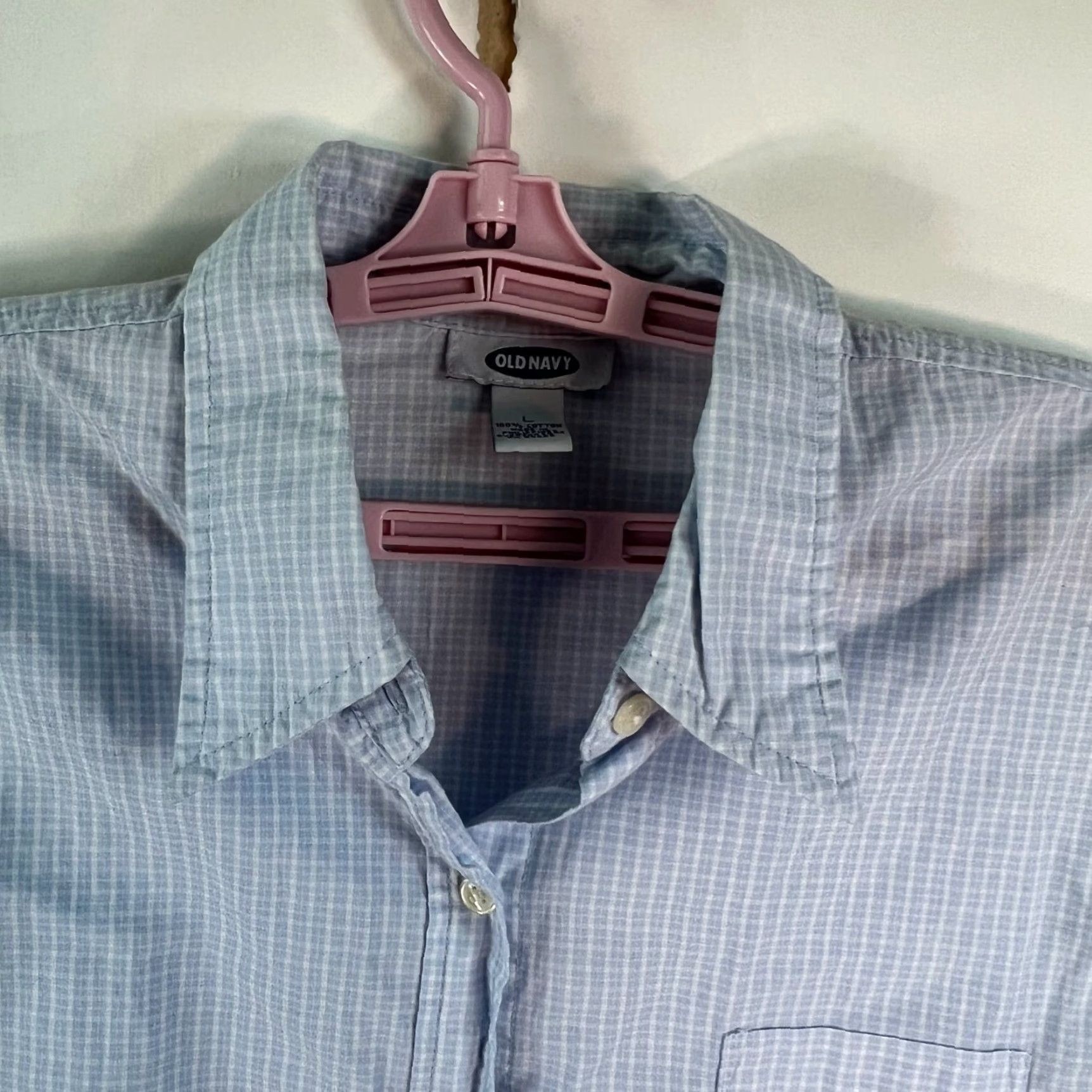 Old Navy Old Navy Womens Long Sleeve Button Down Blue Striped Top Blouse Shirt Size L Size L / US 10 / IT 46 - 2 Thumbnail