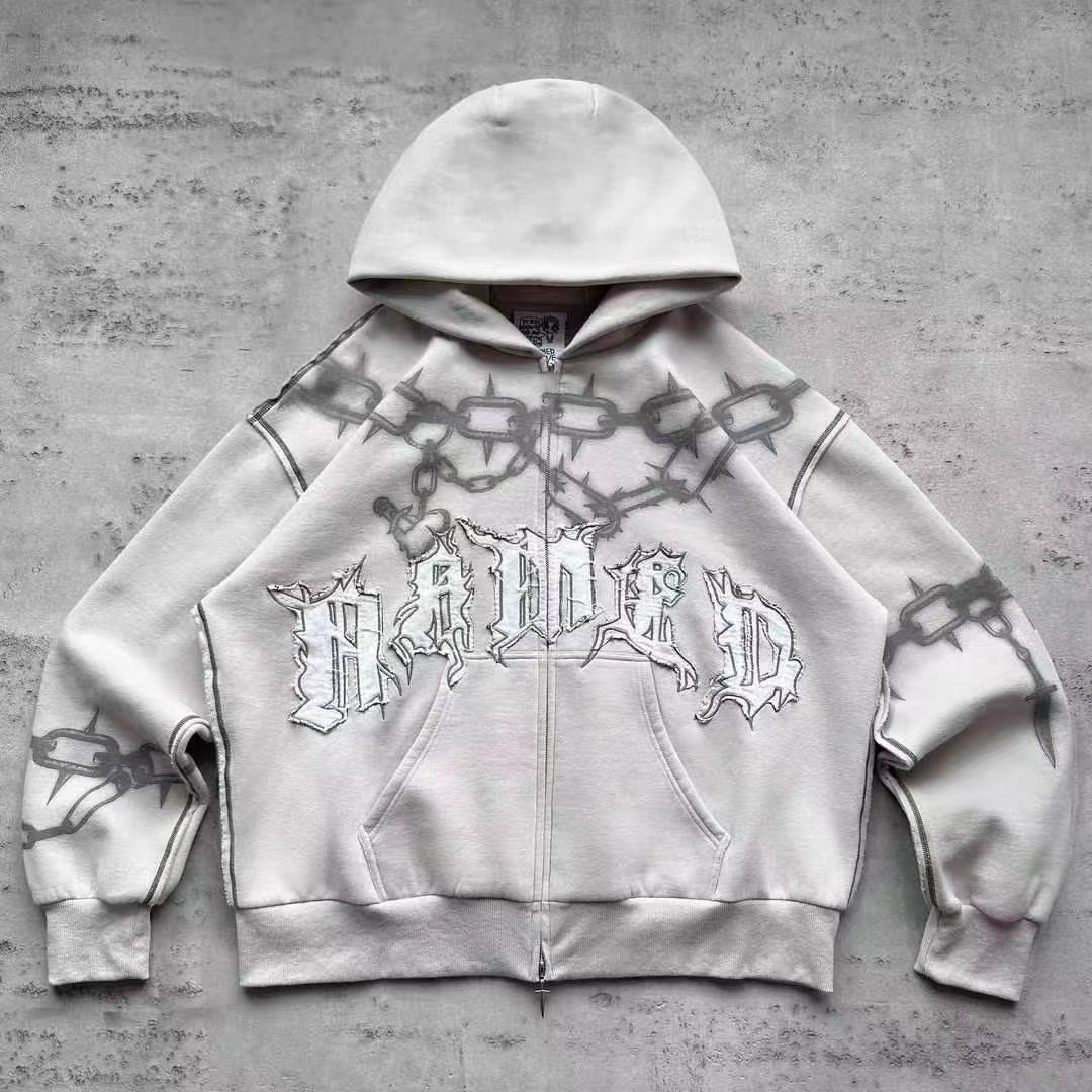 Japanese Brand × Vintage Hip Hop Street Replica Letter Patch Loose Hooded Sweatshirt Size US M / EU 48-50 / 2 - 1 Thumbnail