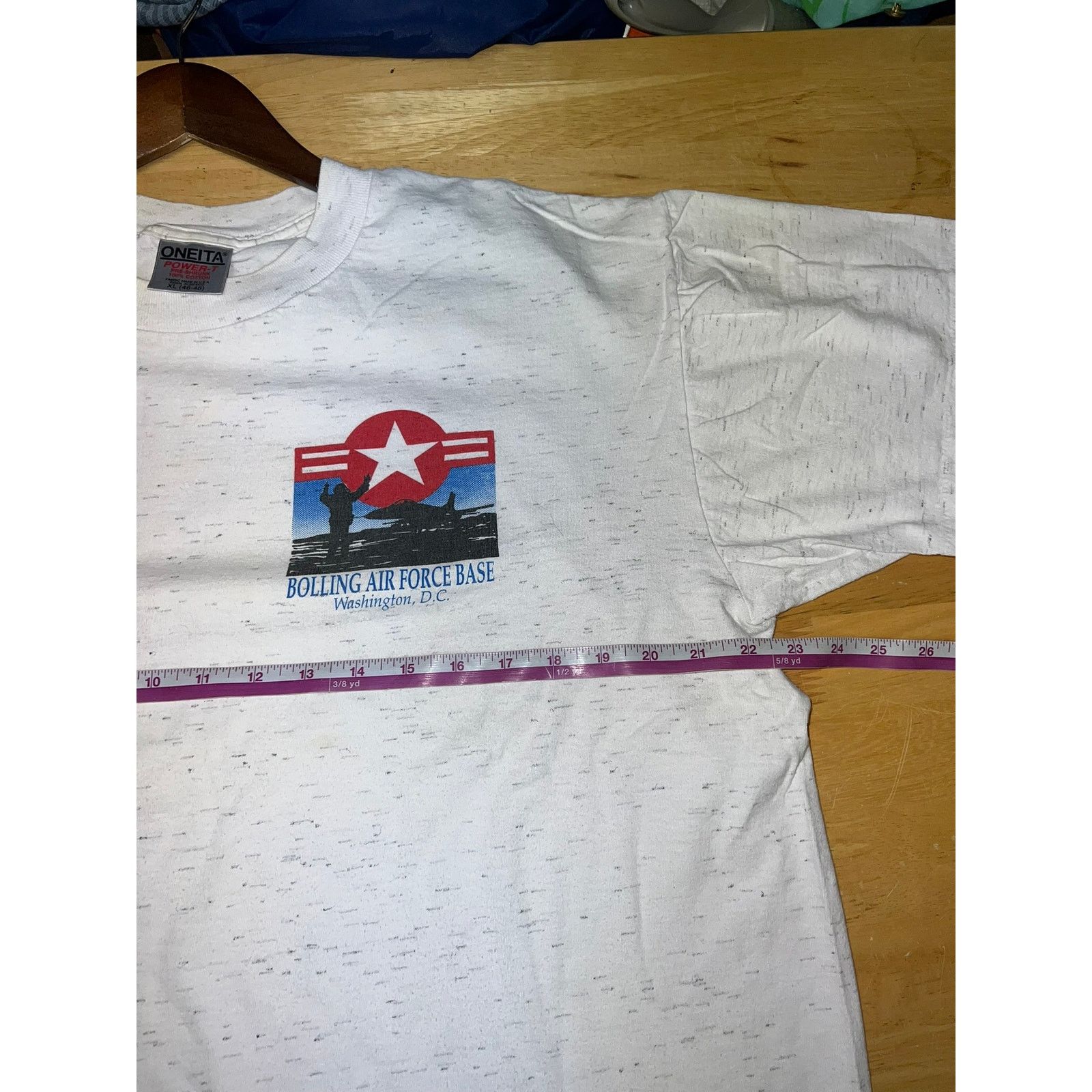 Vintage Vintage Bolling Air Force Base Shirt DC Tee 90s Yellowed XL Size US XL / EU 56 / 4 - 8 Thumbnail