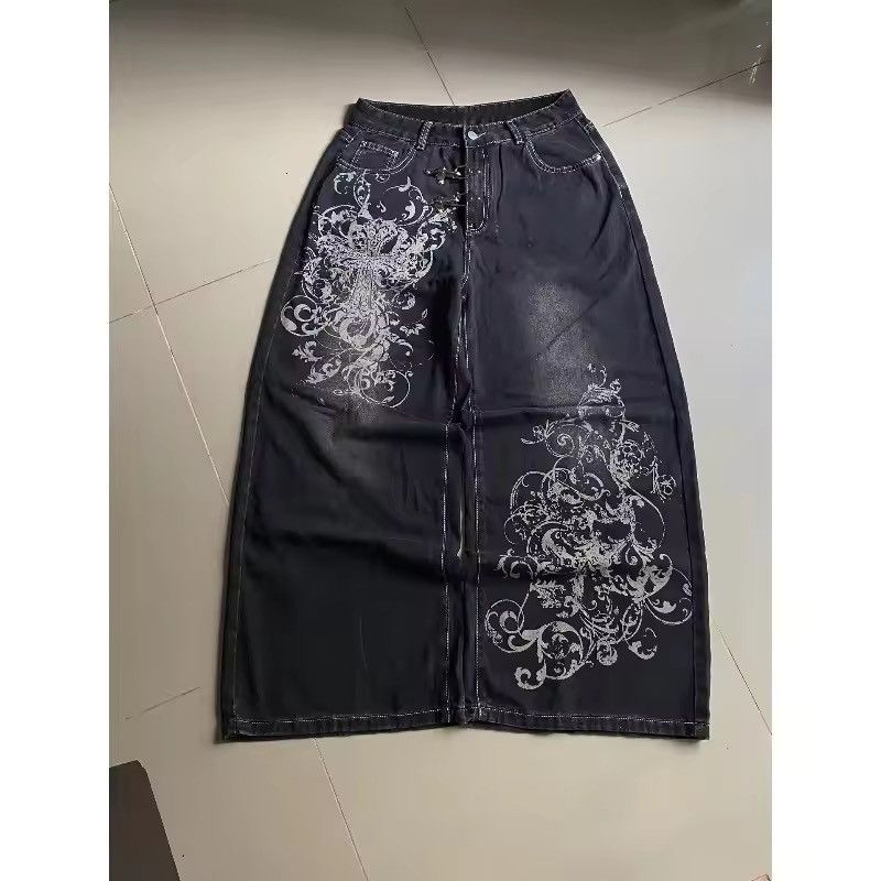 Japanese Brand printing baggy jeans y2K harajuku trend Size US 36 / EU 52 - 1 Thumbnail