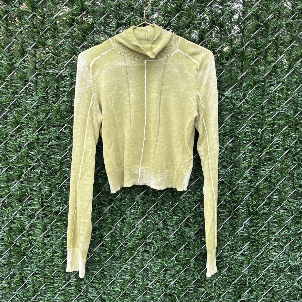 image of Acne Studios Kalexa Turtleneck Shirt (Unisex) in Green, Women's (Size XS)