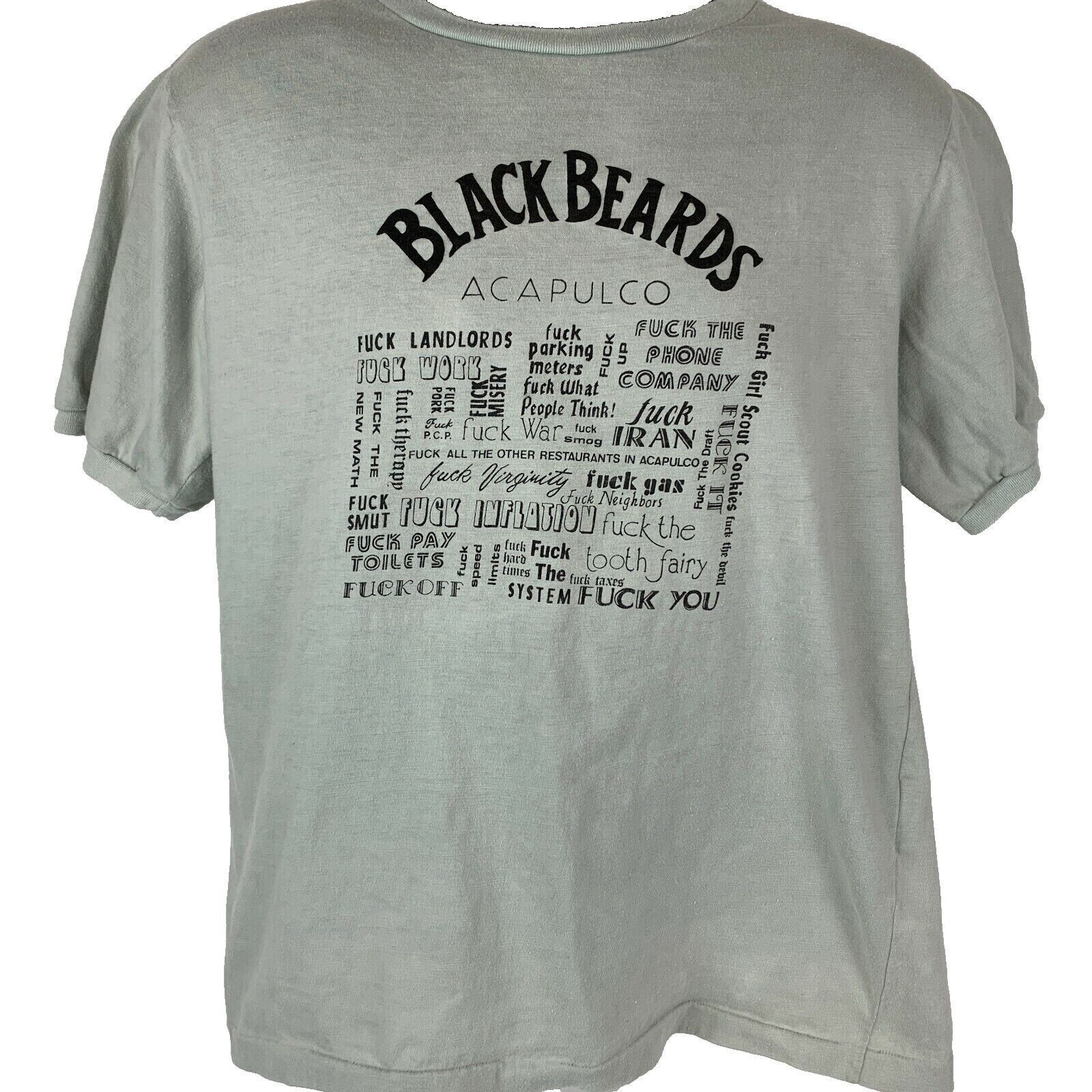 Vintage Vintage 80s Blackbeards Acapulco Fu-k Everything T Shirt L Size US L / EU 52-54 / 3 - 2 Thumbnail
