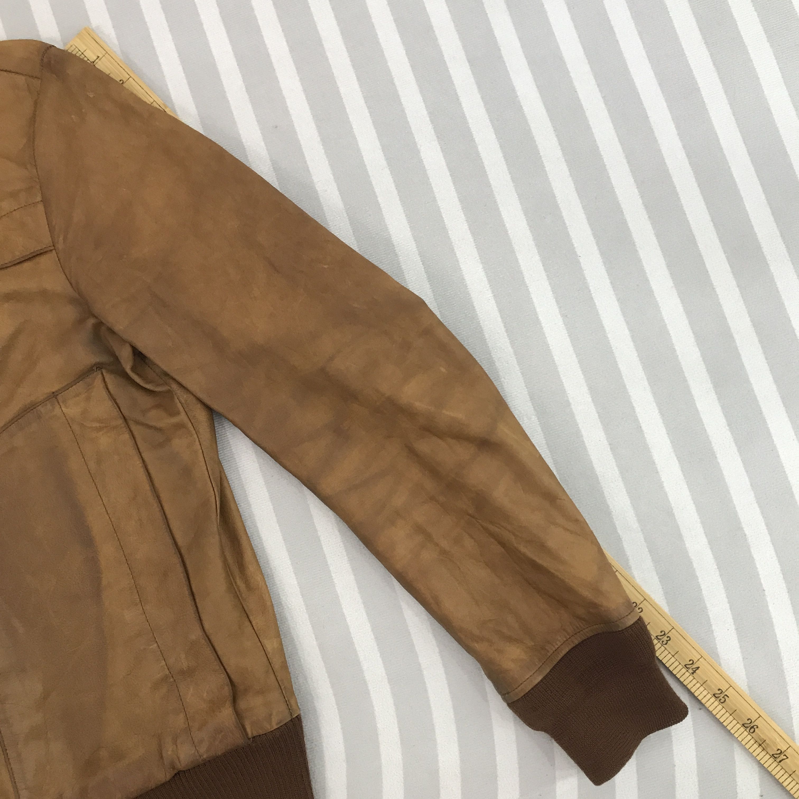 Japanese Brand Vtg Japan Liquid Bomber Leather Jacket Riri zipper Size US M / EU 48-50 / 2 - 6 Thumbnail