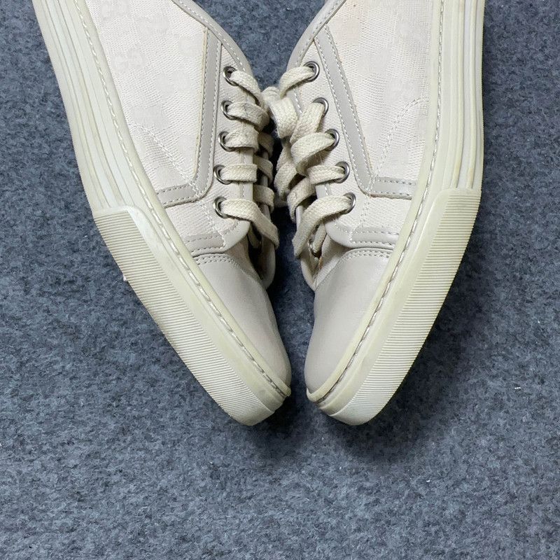 Gucci Gucci White Canvas Low-top Fashion Sneakers -2508 Size US 6 / IT 36 - 5 Thumbnail