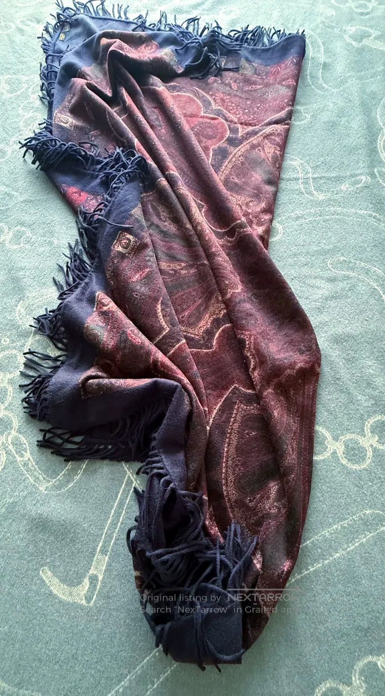 Loro Piana Loro Piana Paisley water ripple pure cashmere large shawl Size ONE SIZE - 4 Thumbnail