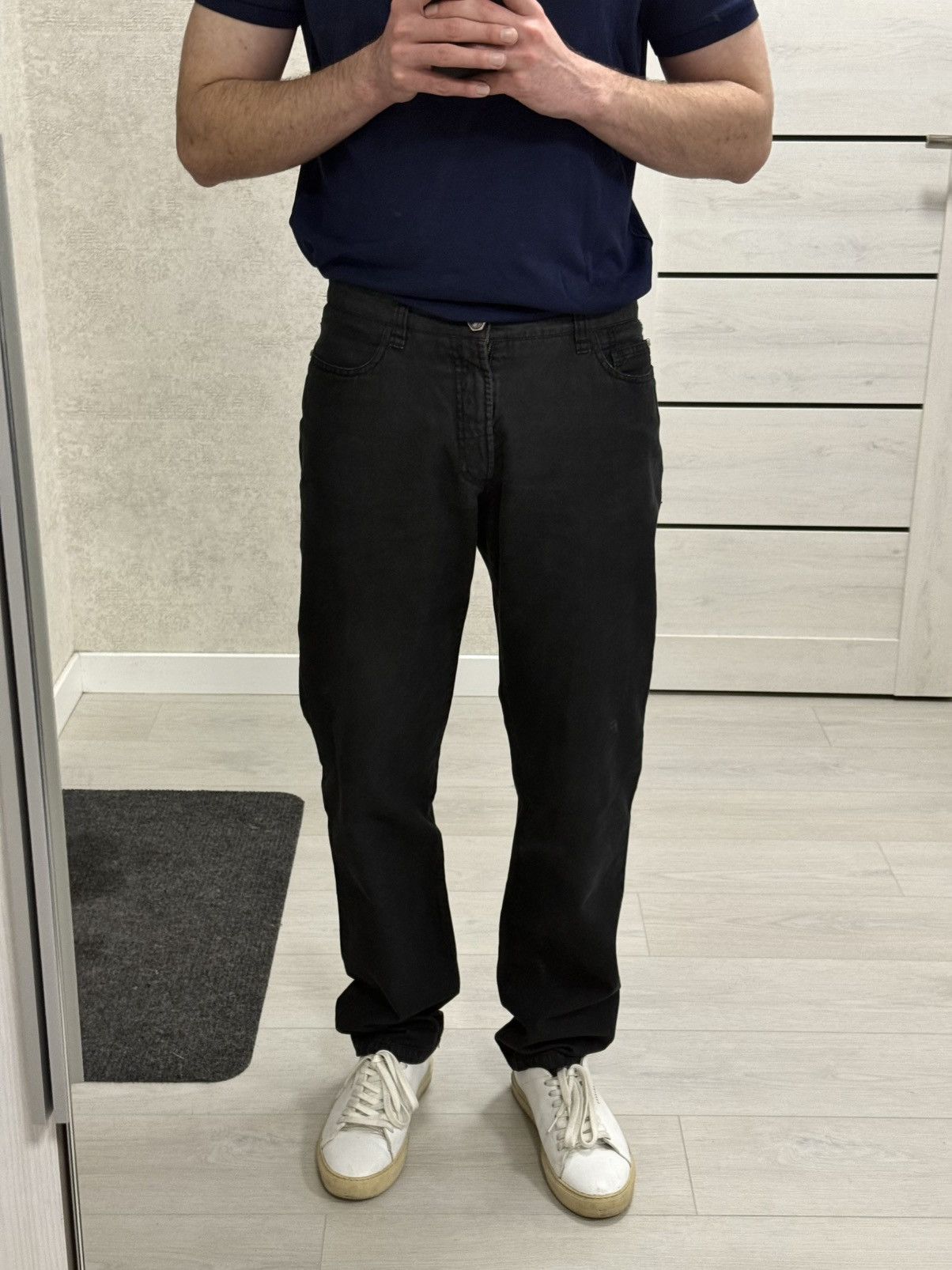 Corneliani Corneliani ID Luxury Black Denim Trousers Cotton/Abaca Italy Size US 32 / EU 48 - 18 Thumbnail