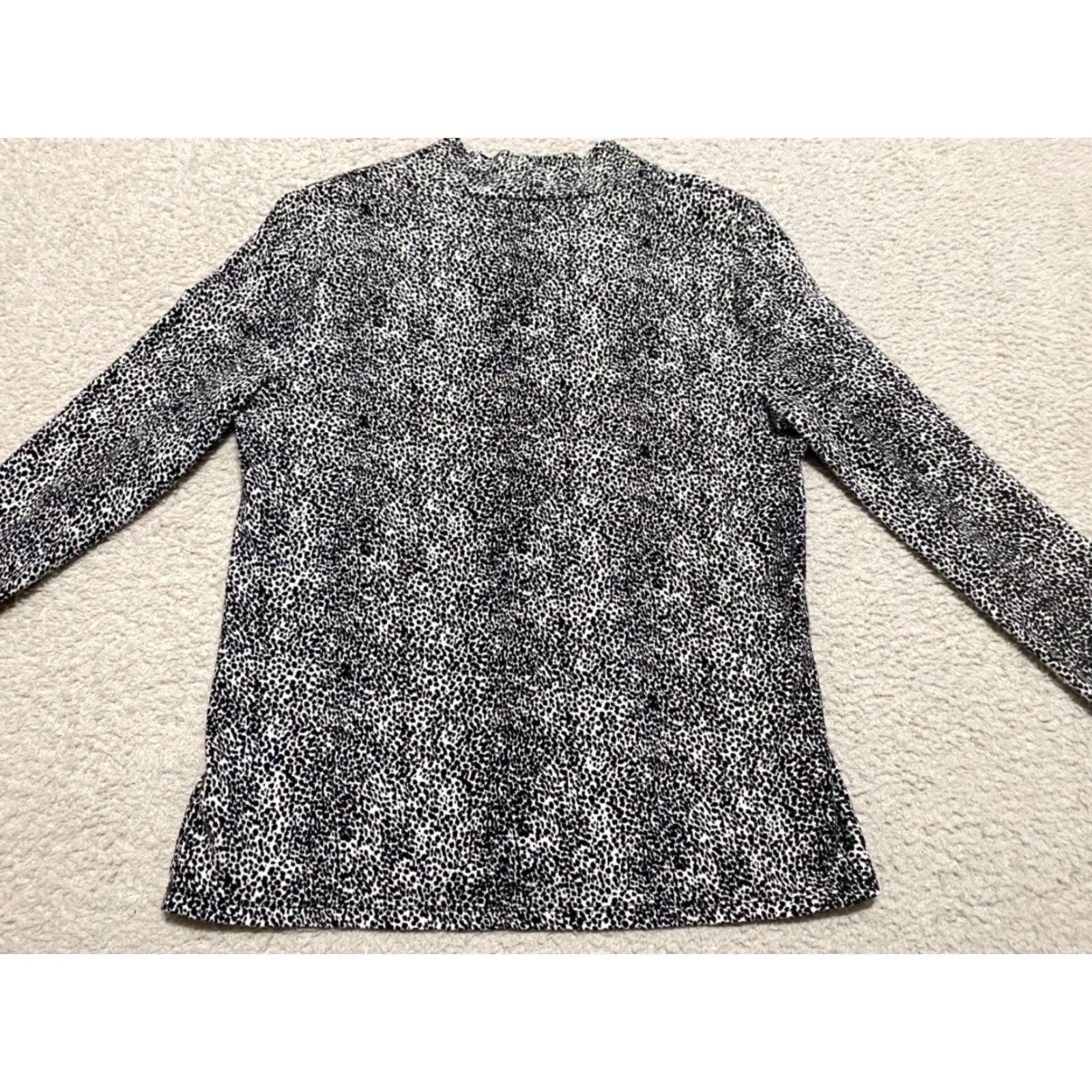 Talbots Talbots Geometric Shirt Womens PM V-Neck Long Sleeve Pullover Black Petite Size M / US 6-8 / IT 42-44 - 7 Thumbnail