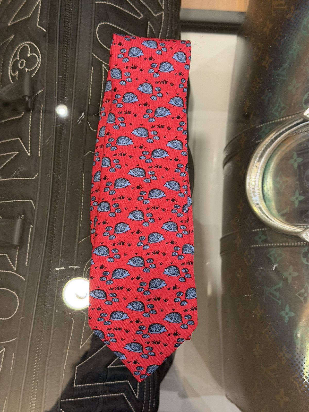 Hermes Hermes Porcupine Tie - Red Size ONE SIZE - 1 Thumbnail